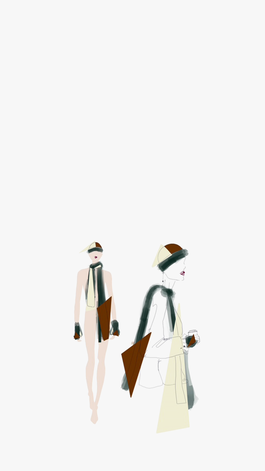 MÀIRI M MACLEOD showing sketches of scarf designs